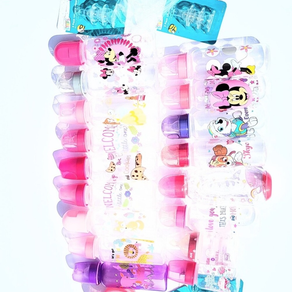 Disney Pink & Purple Minnie Kids Water Bottles Assorted Characters
